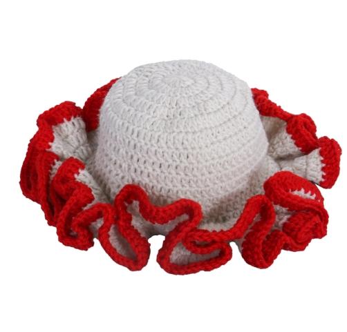 NEW Women Crochet Bucket Hats Y2k Fashion Pleated Ruffles Knitted Hat