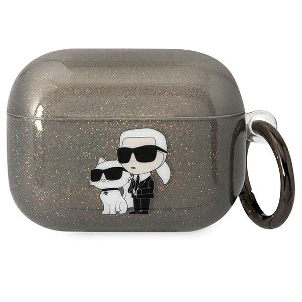 Etui do AirPods Pro Karl Lagerfeld Glitter Karl&Choupette Czarne