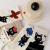 Милые забавные кошачьи носки средней длины Мягкие теплые утолщенные носки Дышащие носки для сна Домашние носки Носки в горошек Подарки для девочек