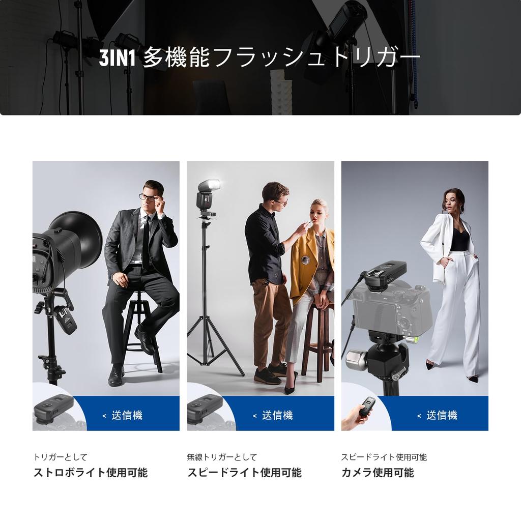 NEEWER 3in1 16 Channel Wireless Remote Flash Trigger with 2 Receivers Compatible Rebel T3 XS T4i T3i T2i Xsi EOS 1100D Mark IV 1D Mark III 5D Mark III