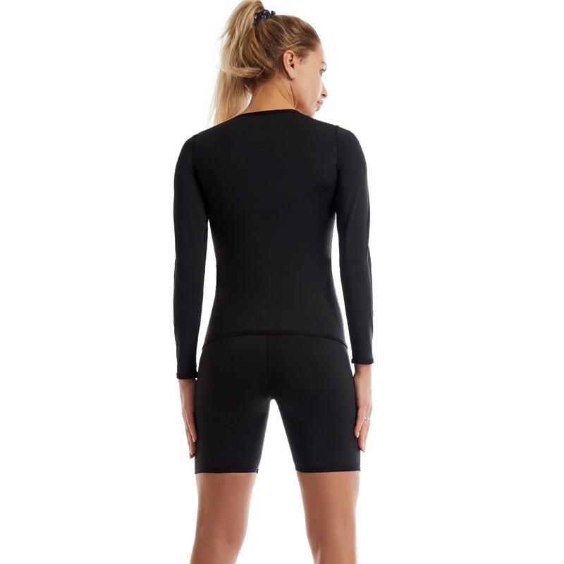 Women's Body Shaping Sweat Suit: Tummy Control Yoga Pants & Long Sleeve Top for Fitness & Running