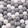 KiddyMoon 90x30cm/200 Balls Balls 7cm / 2.75in Baby Foam Ball Pit Certified Made In Eu, Light Grey:white/grey