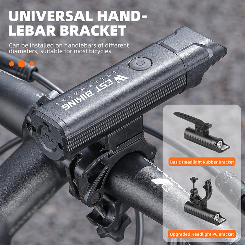 Яркий велосипедный фонарь из алюминиевого сплава, многофункциональный USB-перезаряжаемый велосипедный передний фонарь, водонепроницаемый