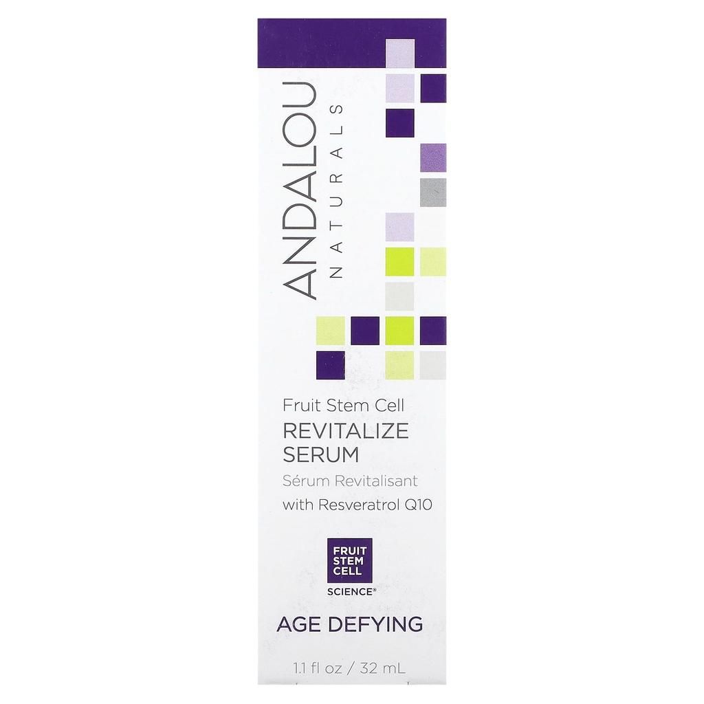 Andalou Naturals Регенерирующая сыворотка с ресвератролом Q10, против старения, 1,1 жидких унций (32 мл)
