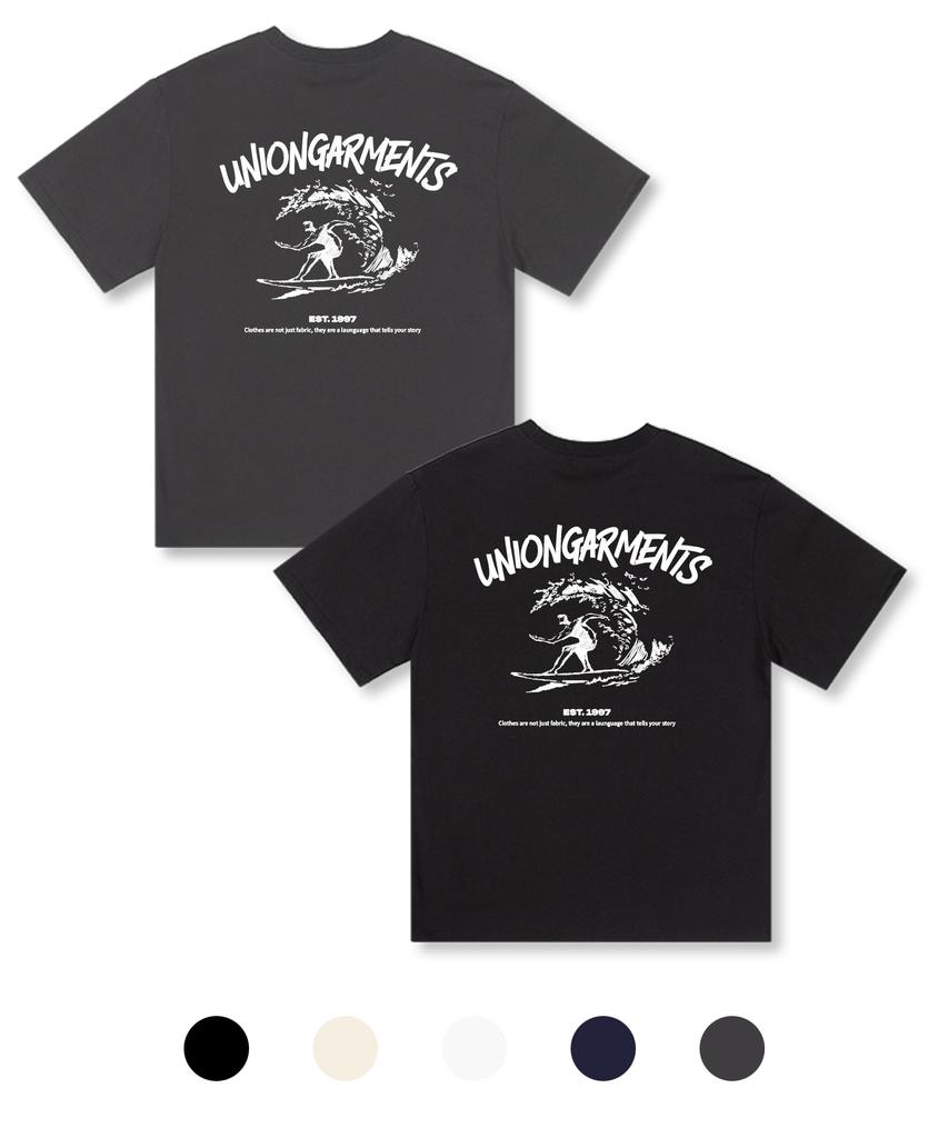UNION GARMENTS Футболка оверсайз с коротким рукавом 'Волна для серфинга' 5 цветов
