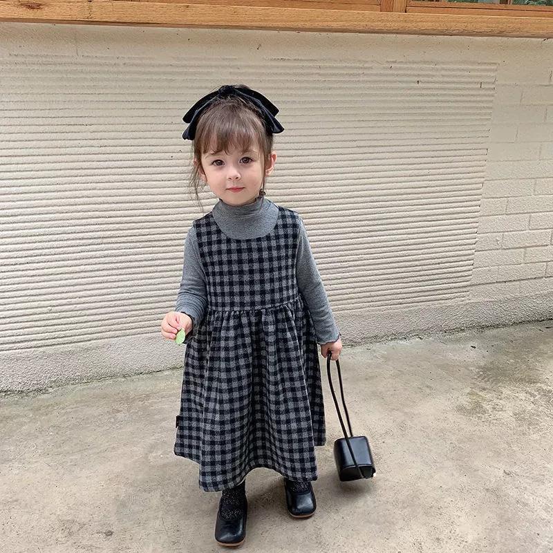 Girls' Korean-Style Autumn/Winter Velvet Turtleneck T-Shirt with Long Sleeves for Babies and Kids