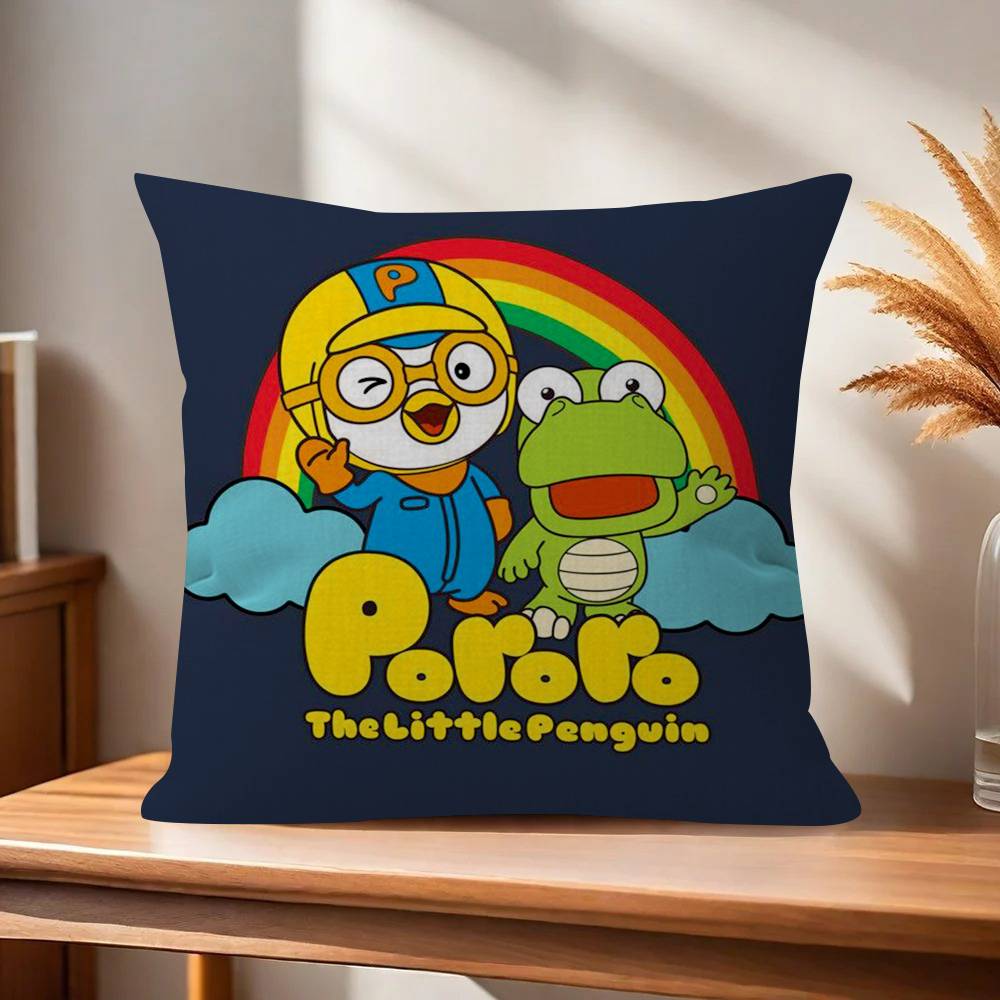 Anime cute Pororos Office Cushion Pillowcase Car Cushion CoverXCM Lumbar Pillowcase Sofa Pillowcover