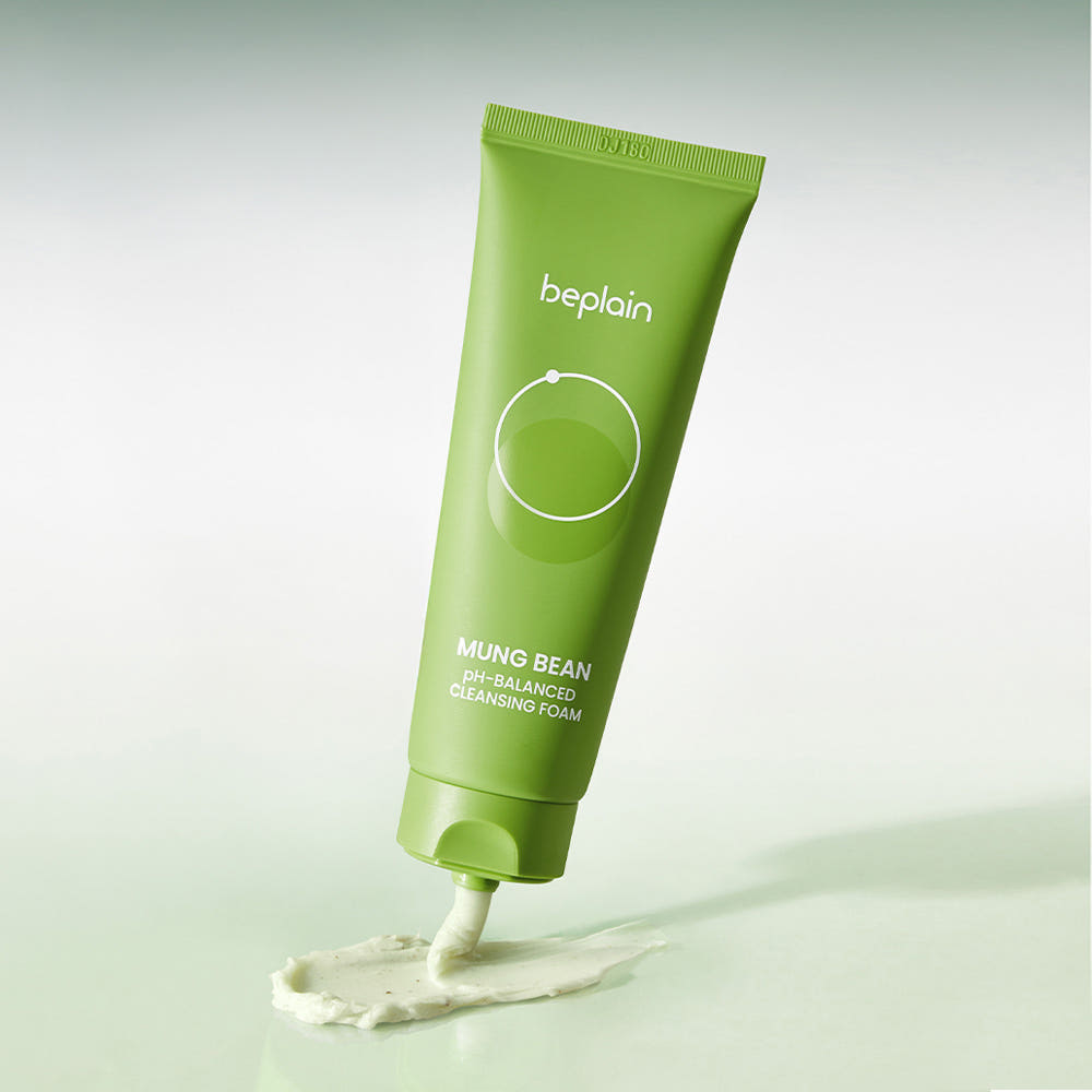 BEPLAIN Mung Bean pH Balanced Cleansing Foam 40ml 80ml 160ml Gentle Low pH Facial Cleanser for Sensitive Skin
