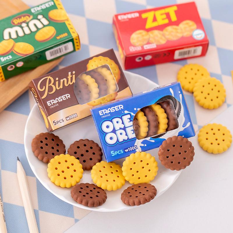 Персонализированный ластик в форме печенья в штучной упаковке, канцелярские принадлежности для творческого обучения