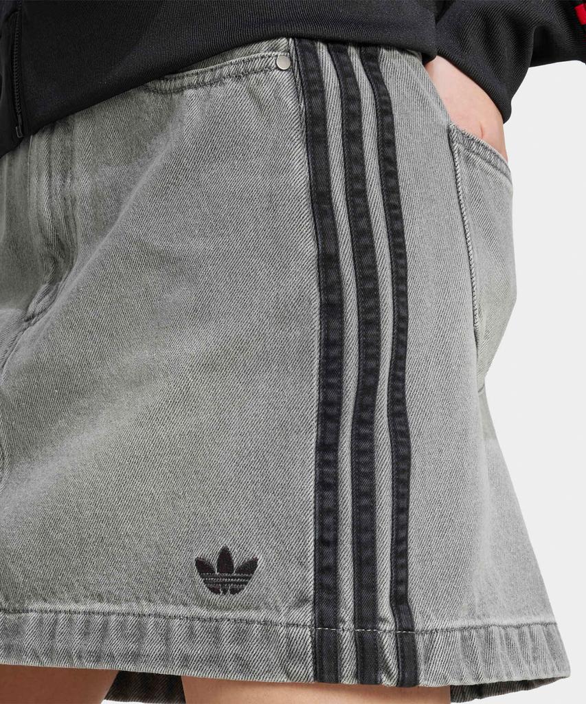 ADIDAS 3S Denim Mini Skirt - Washed Grey Denim / Jw2657