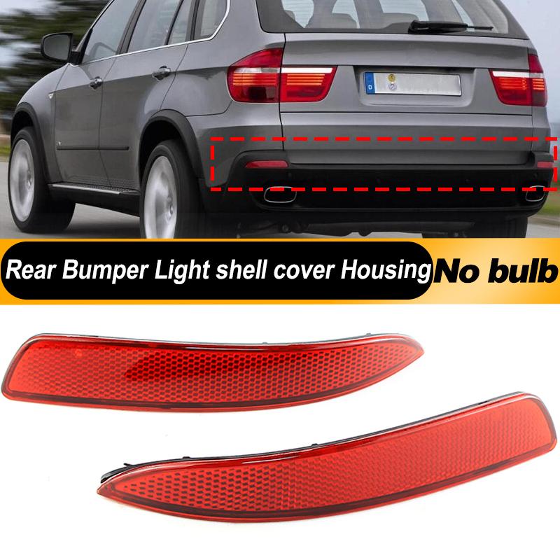 2PCS For BMW E70 X5 2007 2008 2009 2010 Smoked/RED Rear Bumper Reflector Brake Light shell cover housing without bulb