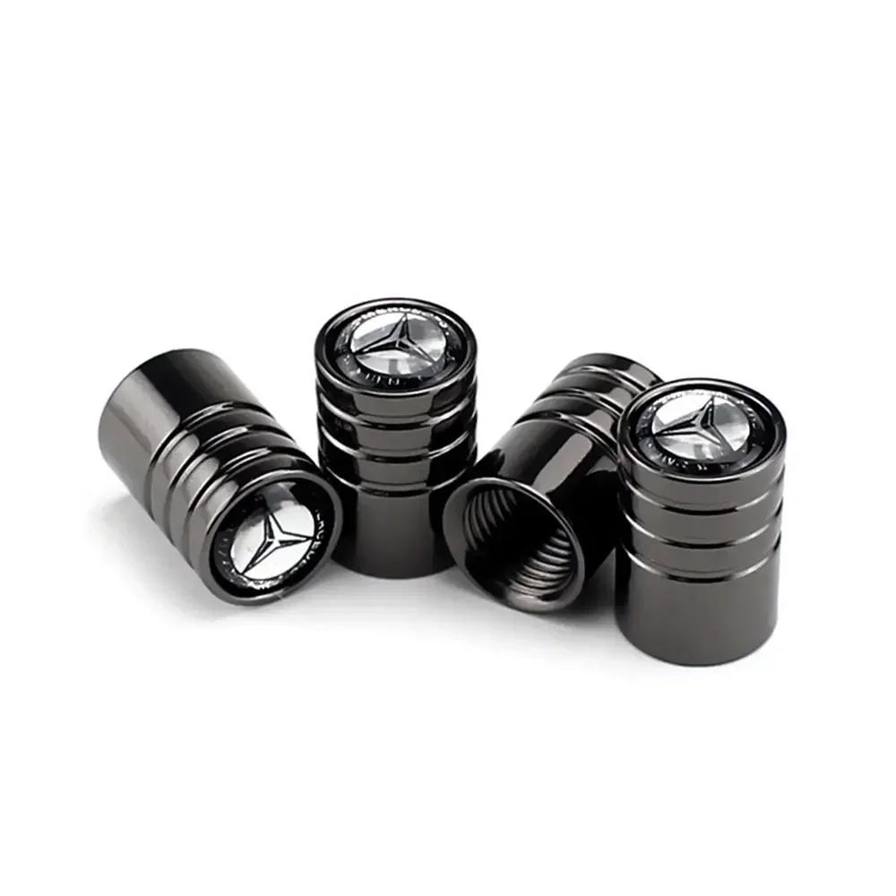 C200 E200 New 2025 For Mercedes Benz 4pcs Metal Plating Car Truck Bicycle Tire Valve Caps Rim Stem Cap Valves For Mercedes Benz