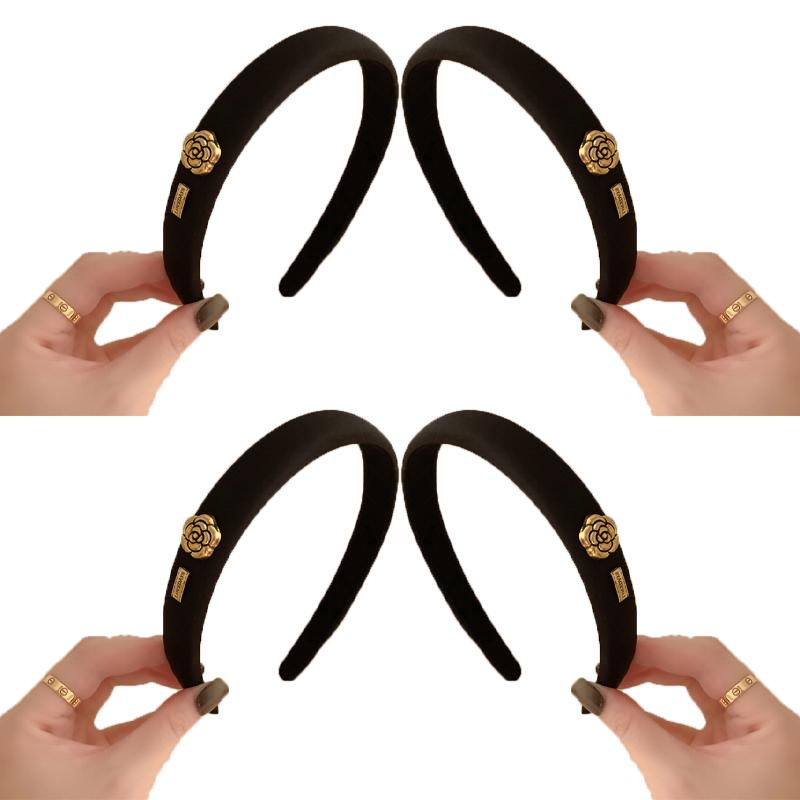 French retro sponge headband camellia decoration simple and elegant temperament hair band  hair accessories