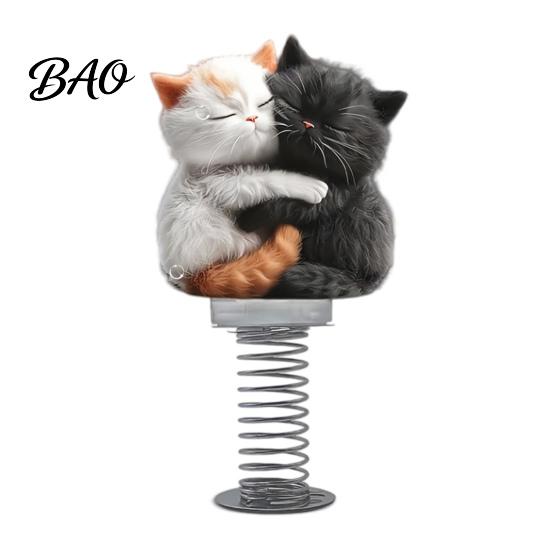 Funny Vehicle Wobble Decor Cute Cat Car Dashboard Decorations with Spring Swing Design, 2D Flat Acrylic Kitten Vivid Figurines for Ornaments,