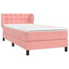 3127720 vidaXL Divan Bed with Mattress Pink 100x200 Cm Velvet