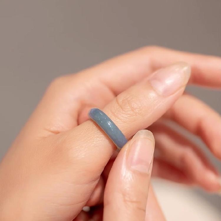 Элегантные кольца из натурального зеленого стекла, портативные, для женщин, ретро, в китайском стиле, портативные, для любого случая дарения подарков