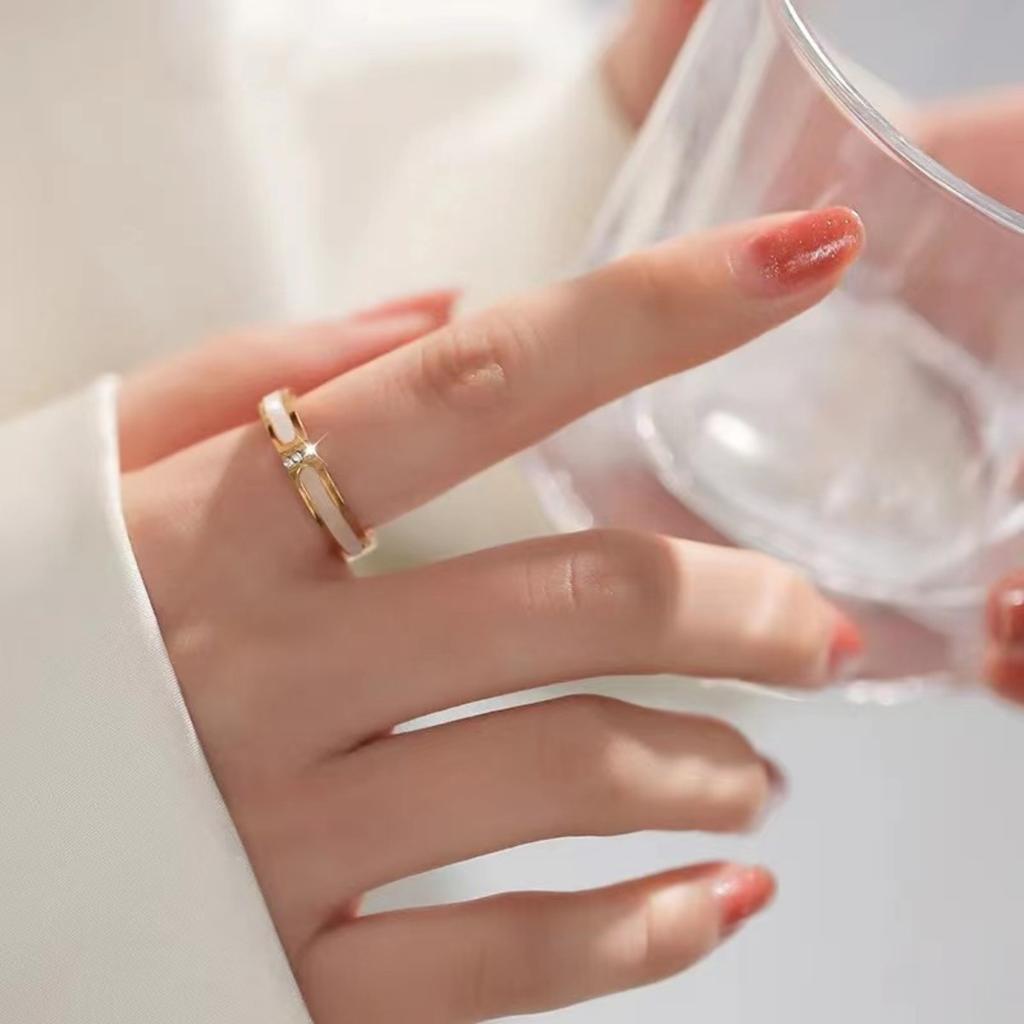 Кольца из белого перламутра с цирконами из нержавеющей стали, милые украшения для женщин, удобные для повседневного ношения, лучшая идея подарка для подруги