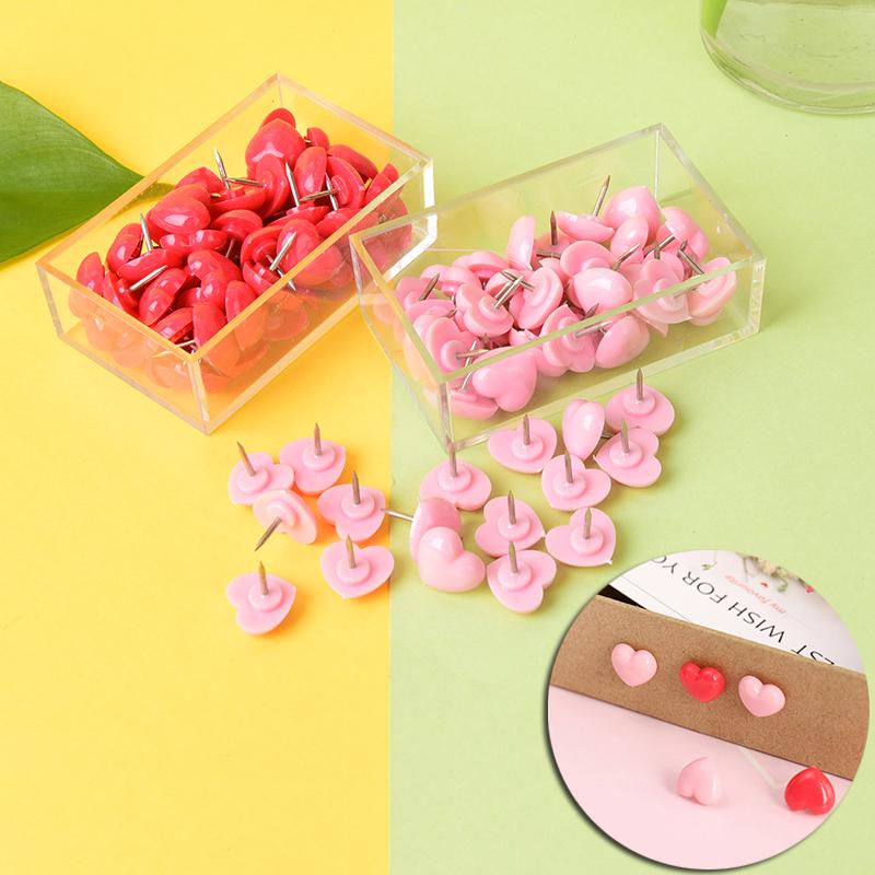 50 шт. Милые премиальные кнопки-гвоздики в форме сердца для дома