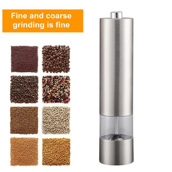 Мельница для перца на батарейках, электрическая мельница для соли, мельница для перца с регулируемой грубостью для домашней кухни