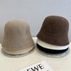 Cashmere Circle Yarn Knitted Bucket Hat, Small and Simple Plush Straight Bell Fisherman Hat Tide In Autumn and Winter