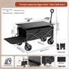 Outdoor Foldable Camping Cart with Wood Tabletop