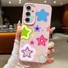 Чехол с узором из разноцветных звезд для Samsung Galaxy A57 A56 A55 A54 5G A37 A36 A35 A34 A17 A16 A15 A14 Силиконовая крышка с текстурой кожи
