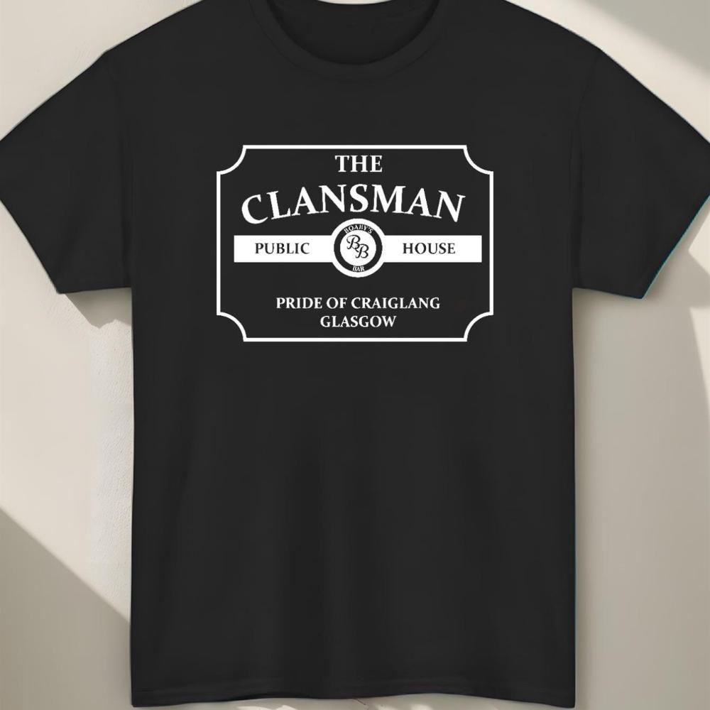Мужская футболка Still Game Clansman Pub Футболка с принтом по мотивам шотландского телешоу с геометрическим гербом клана и клетчатым узором