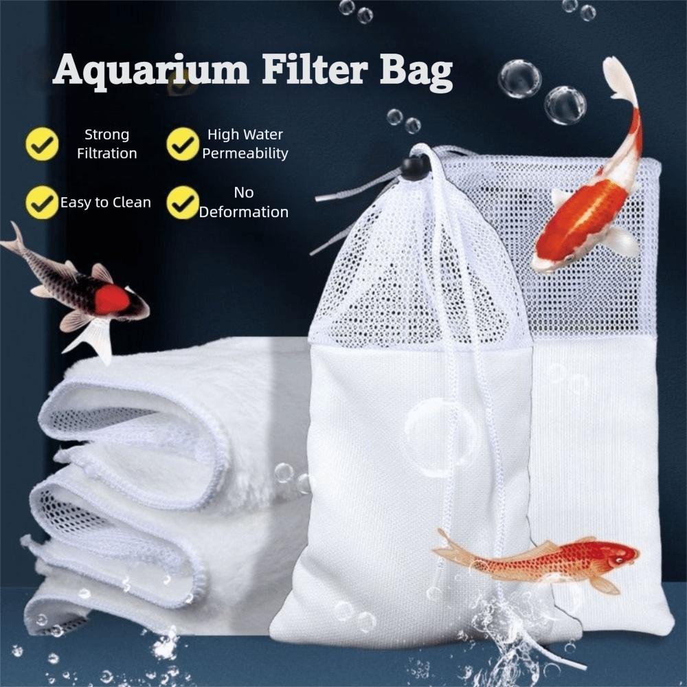 Reusable Fish Tank Filter Bag Washable Fish Tank Water Outlet Filter for Fish Tank Bottom Filter
