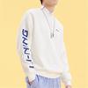 Li Ning Paris Fashion Week Color Block Logo Printed Флисовая толстовка с круглым вырезом Унисекс толстовка Белая AWDR609-3