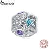 BAMOER 925 Sterling Silver Stars and Shell Beads Charm Fit Original 3MM Bracelet or Necklace DIY Jewelry