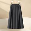 Женская серая миди-юбка А-силуэта - Весна/Осень 2025 Плиссированная юбка-зонт
