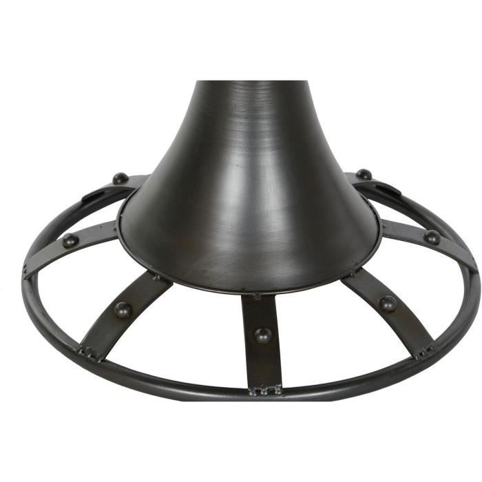 Table d'appoint - Vintage - Noir métal - Sapin - 60 cm