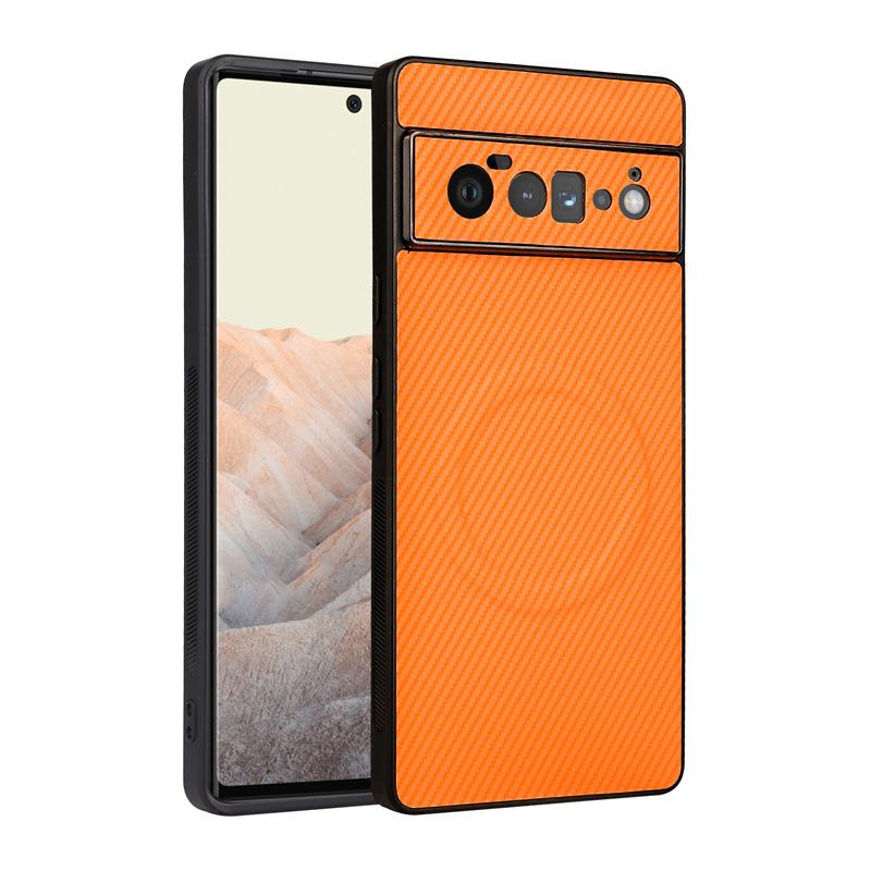 Google Pixel 11 Magnetic Phone Case,Leather Carbon Fiber MagSafe Wireless Charging ShockProof Phone Case Cover for Google Pixel 11
