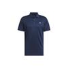 Performance Polo Shirt Solid Color Logo Short Sleeve Polo Men Tops Dark-Blue IU4447