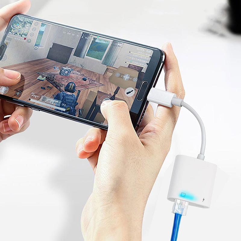 Адаптер для подключения мобильного телефона Lightning к порту Rj45 Ethernet-конвертер