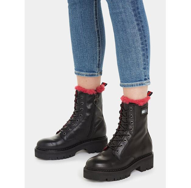 Ботильоны Tommy Jeans Tjw W Urban Boot Smooth Ltr Wl EN0EN02402 Black