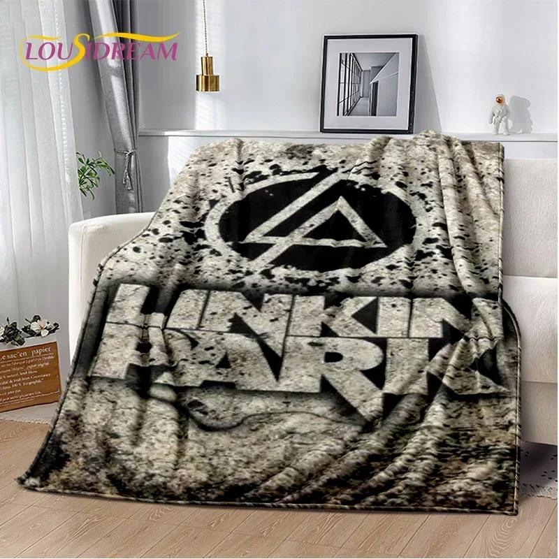 Retro Linkin Park D Flannel Throw Blanket for Bed Sofa Picnic Perfect for Outdoor Leisure and Gifting
