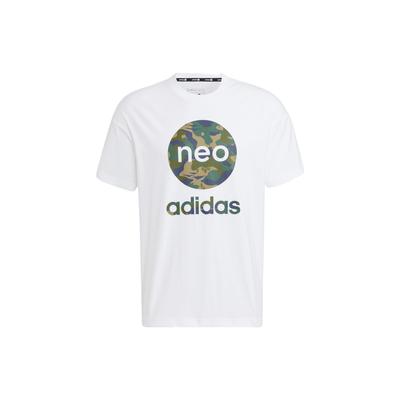 adidas Футболка с круглым вырезом Neo с логотипом, топы унисекс, белая HN8750