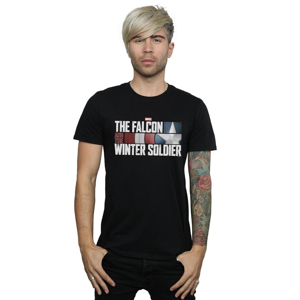 Marvel Mens The Falcon And The Winter Soldier Logo T-Shirt