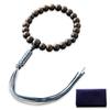 Kyoto Buddhist Altar Hayashi Buddhist Prayer Beads for Men, Pure Silk with Braided Tassels, Striped Ebony, and Three-Heaven Blue Tiger's Eye Pattern