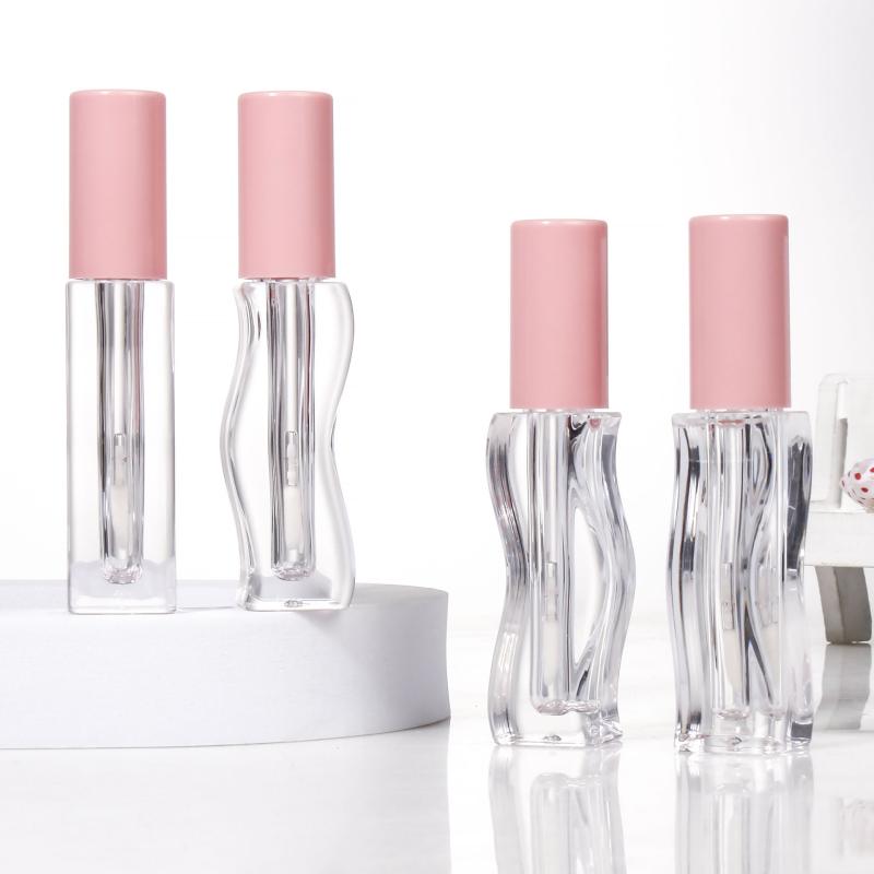 2.5Ml/3Ml Wave Lip Gloss Tube Transparent Thick Rod Large Brush Head Empty Bottle Lips Glaze Container Makeup Packaging Material