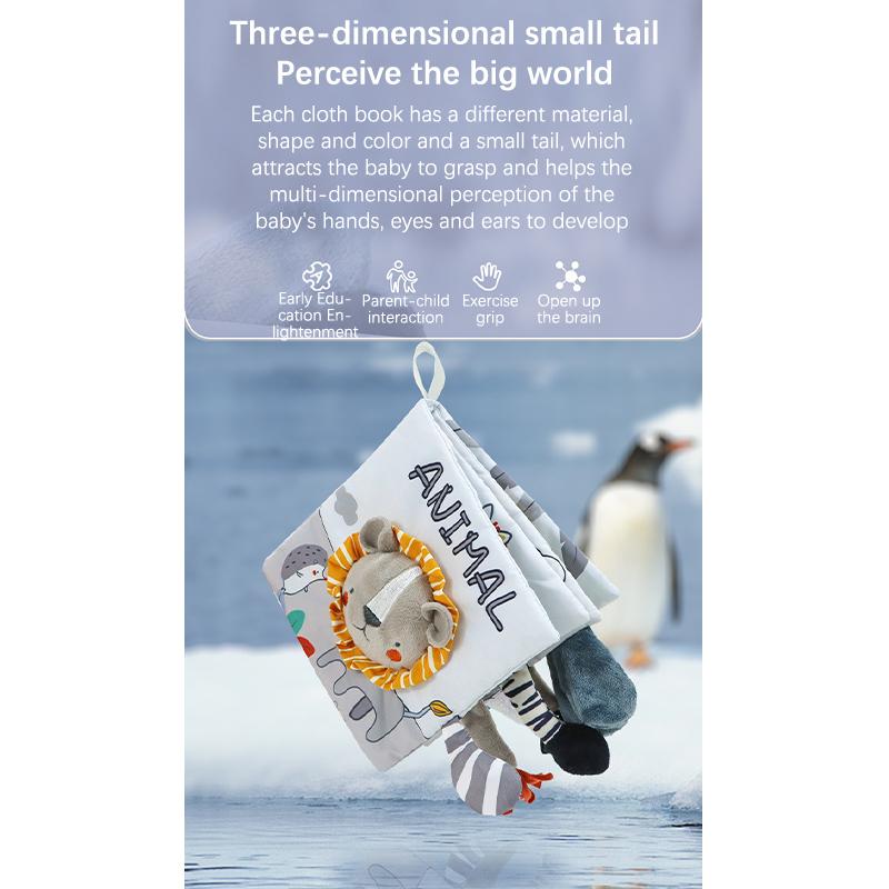 1 шт., игрушки для новорожденных, тканевая книга Монтессори, книги для чтения для новорожденных, тканевые книги