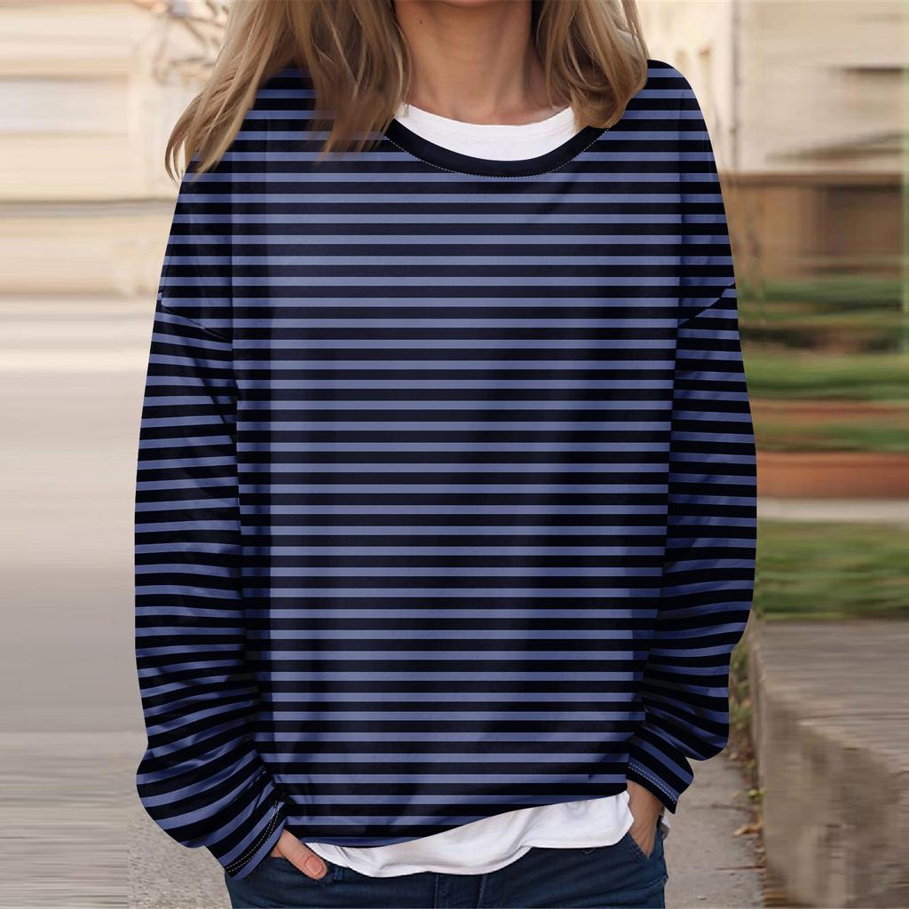 Женская повседневная модная винтажная печатная толстовка с длинным рукавом и круглым вырезом, многослойный пуловер