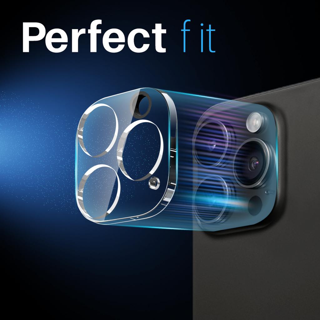 NORTHJO For iPhone 15 Pro/15 Pro Max Clear Camera Lens Protector Tempered Glass 3D Full Coverage
