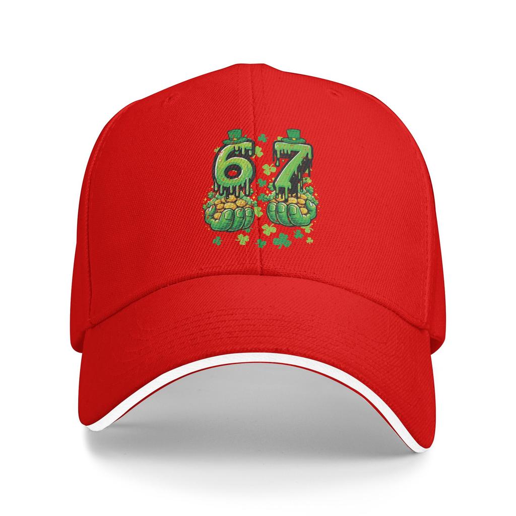 6 7 St Patricks Day 67 Six Seven Meme Casual Baseball Cap Running Hippie Trucker Hat Spring Sun Visor Male Trendy Snapback Cap