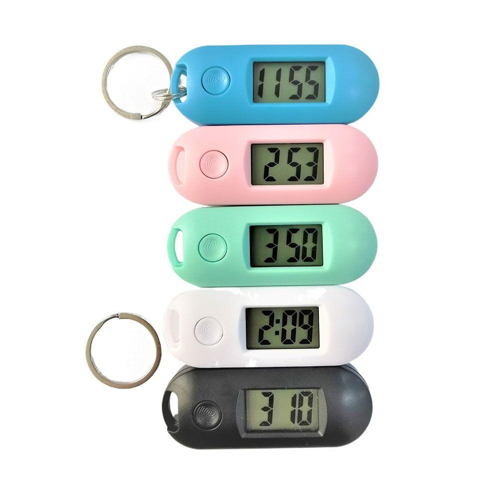 Digital Electronic Clock Mini Small Wall Watch LCD Display Study Library Luminous Key Ring Watch