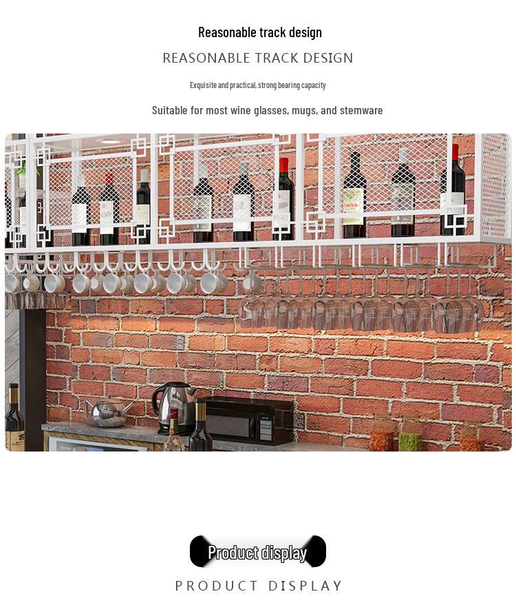 Wrought Iron Hanging Wine & Stemware Rack for Bar or Restaurant