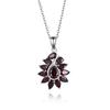 S925 Silver Unique Shape Design with Natural Garnet Gems Pendant Necklace for Women Fine Jewelry Nice Gift