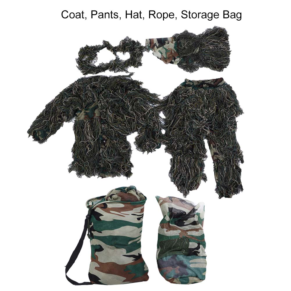 Детская маскировка, детский костюм Ghillie, военная куртка, брюки, шляпа, комплект для охоты