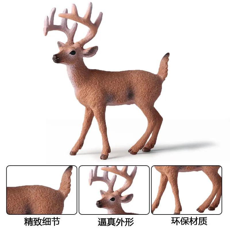 Рождественский декор Развивающая игрушка Фигурка оленя Модель животного Фигурка Детский подарок Миниатюрное лесное животное Статуэтка для зоопарка декор Домашний декор